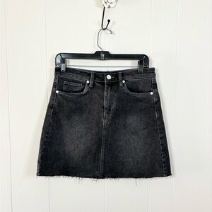 Blank NYC black wash denim mini skirt raw hem size 27